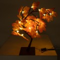 GLOBOSTAR® TREEDECO  Μοντέρνο Επιτραπέζιο Φωτιστικό Πορτατίφ LED 2W 100lm 200° DC 5V με USB 2.0 IP20 Θερμό Λευκό 2700K - Πορτοκαλί & Καφέ - Μ30 x Π30 x Υ41cm