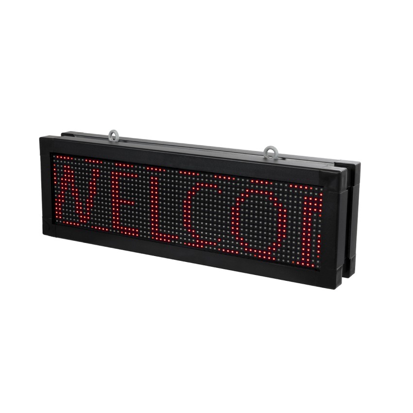 GLOBOSTAR® DISPLAY  Κυλιόμενη Ψηφιακή Επιγραφή 64x16cm P10 Διπλής Όψης LED AC 220-240V Αδιάβροχο IP65 Κόκκινο - WiFi Control μέσω FK APP - Αισθητήρας Θερμοκρασίας & Υγρασίας - Μ70.5 x Π11 x Υ22.5cm