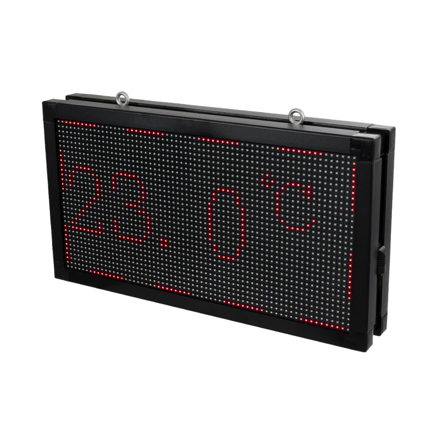 GLOBOSTAR® DISPLAY  Κυλιόμενη Ψηφιακή Επιγραφή Διπλής Όψης 64x32cm P10 64x32 Pixel LED 200W AC 220-240V Αδιάβροχο IP65 Κόκκινο - WiFi Control μέσω FK APP - Αισθητήρας Θερμοκρασίας & Υγρασίας - Μ70 x Π11 x Υ38.5cm