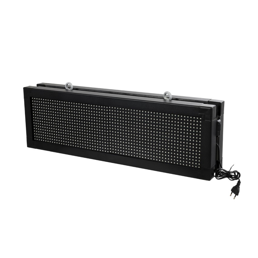 GLOBOSTAR® DISPLAY  Κυλιόμενη Ψηφιακή Επιγραφή 64x16cm P10 Διπλής Όψης LED AC 220-240V Αδιάβροχο IP65 Πορτοκαλί - WiFi Control μέσω FK APP - Αισθητήρας Θερμοκρασίας & Υγρασίας - Μ70.5 x Π11 x Υ22.5cm
