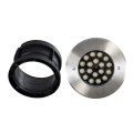 UNDERGROUND-SINA  Χωνευτό Φωτιστικό Σποτ Δαπέδου LED 18W 1620lm 15° DC 24V Αδιάβροχο IP68 Φ20 x Υ11cm Θερμό Λευκό 2700K - Ανοξείδωτο Ατσάλι