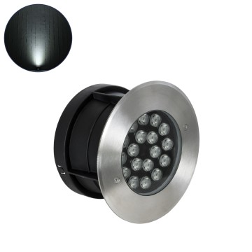 UNDERGROUND-SINA  Χωνευτό Φωτιστικό Σποτ Δαπέδου LED 18W 1710lm 15° DC 24V Αδιάβροχο IP68 Φ20 x Υ11cm Φυσικό Λευκό 4500K - Ανοξείδωτο Ατσάλι