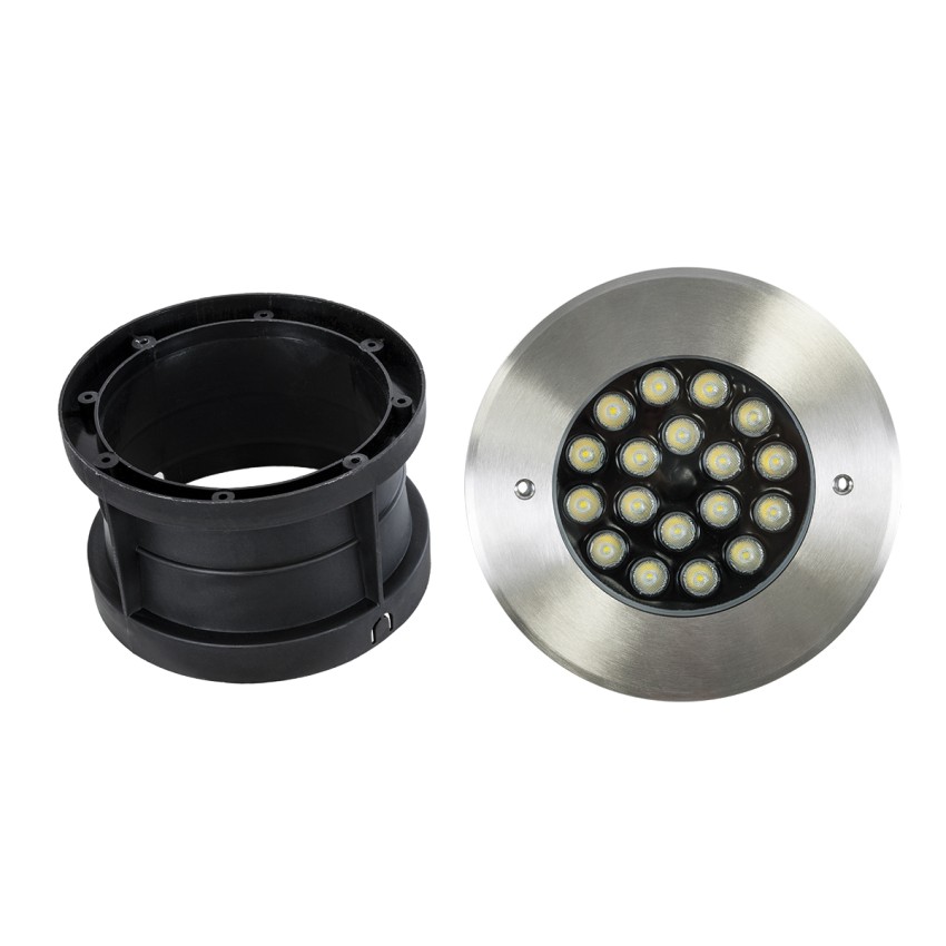 UNDERGROUND-SINA  Χωνευτό Φωτιστικό Σποτ Δαπέδου LED 18W 1710lm 15° DC 24V Αδιάβροχο IP68 Φ20 x Υ11cm Φυσικό Λευκό 4500K - Ανοξείδωτο Ατσάλι