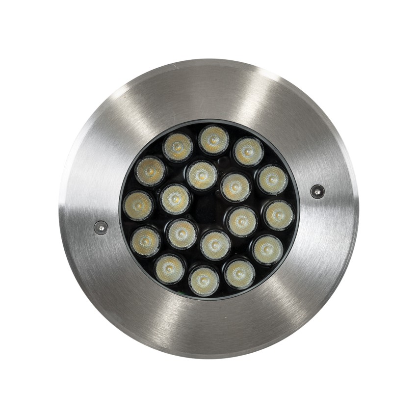 UNDERGROUND-SINA  Χωνευτό Φωτιστικό Σποτ Δαπέδου LED 18W 1530lm 15° DC 24V Αδιάβροχο IP68 Φ20 x Υ11cm RGBW DMX512 - Ανοξείδωτο Ατσάλι