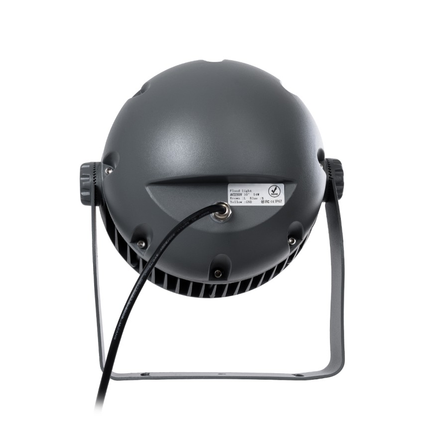 FLOOD-DIMO  Προβολέας Wall Washer με Αντιθαμβωτική Γρίλια για Φωτισμό Κτιρίων LED 54W 5130lm 10° AC 220-240V Αδιάβροχο IP67 Μ26 x Π28 x Υ35cm Φυσικό Λευκό 4500K - Γκρι Ανθρακί