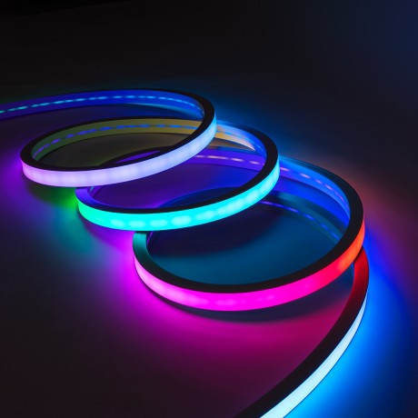 GLOBOSTAR® NEONIO-B  Ψηφιακή Pixel Addressable Ταινία Neon Flex LED 14.4W/m 864lm/m 90° DC 12V Αδιάβροχο IP65 60 x SMD5050 Chip/m 20 x Pixel/m Πολύχρωμο RGB Dimmable SPI/TTL Protocol IC SM16703P/WS2811/WS2812 - Sanan SMD Chip - Μ1000 x Π3 x Υ2cm - Ρολό 10