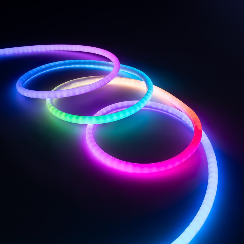 GLOBOSTAR® NEONIO-D  Ψηφιακή Pixel Addressable Ταινία Neon Flex LED 14.4W/m 864lm/m 360° DC 12V Αδιάβροχο IP65 60 x SMD5050 Chip/m 20 x Pixel/m Πολύχρωμο RGB Dimmable SPI/TTL Protocol IC SM16703P/WS2811/WS2812 - Sanan SMD Chip - Μ1000 x Π2 x Υ2cm - Ρολό 1