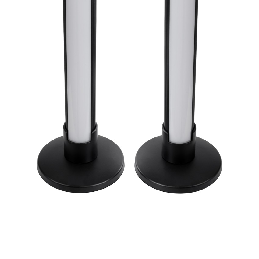 DIGICOLUMN  Σετ 2 Μοντέρνα Επιτραπέζια Φωτιστικά Γραφείου Digital Pixel Symphony Bars LED 16W 1280lm 180° DC 5V με USB 2.0 IP20 - Εναλλαγή Φωτισμού μέσω Τηλεχειριστηρίου - Πολύχρωμα RGB - Dimmable - Μαύρο - Φ3 x Υ45cm - Συσκευασία 2 Τεμαχίων