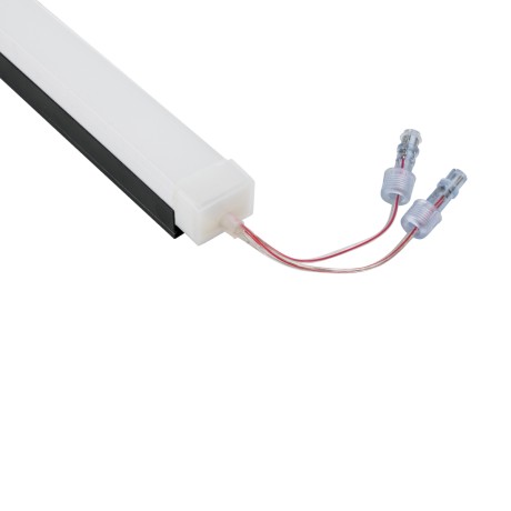GLOBOSTAR® NEONIO-B  Βάση Στήριξης για Neon Flex LED Αδιάβροχο IP65 - Μαύρο Ματ - Μ300 x Π2.9 x Υ1.9cm