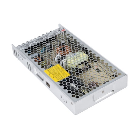 GLOBOSTAR® MEANWELL-LRS200-24  Τροφοδοτικό/Μετασχηματιστής Class I PELV 200W 8.8A AC 220-240V σε DC 24V IP20 - Ρυθμιζόμενo από DC 21.6V έως DC 28.8V - Ασημί - Μ21.5 x Π11.5 x Υ3cm
