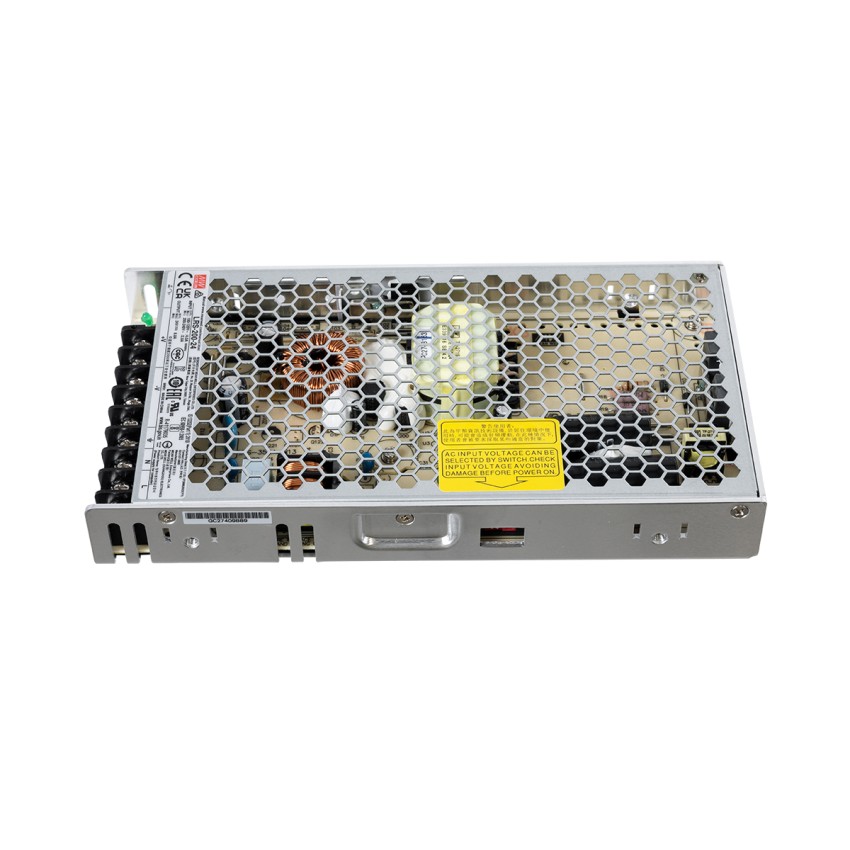 GLOBOSTAR® MEANWELL-LRS200-24  Τροφοδοτικό/Μετασχηματιστής Class I PELV 200W 8.8A AC 220-240V σε DC 24V IP20 - Ρυθμιζόμενo από DC 21.6V έως DC 28.8V - Ασημί - Μ21.5 x Π11.5 x Υ3cm