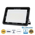 GLOBOSTAR® ATLAS  Προβολέας LED 150W 17250lm 120° AC 220-240V Αδιάβροχο IP67 Θερμό Λευκό 2700K - Lumileds SMD Chip  - Μαύρο Ματ - Μ32 x Π4 x Υ23cm