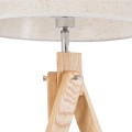 TRIPOD  Μοντέρνο Επιδαπέδιο Φωτιστικό Μονόφωτο 1 x E27 IP20 Μπεζ Ξύλο με Μπεζ Ύφασμα - Μ40 x Π40 x Υ143cm