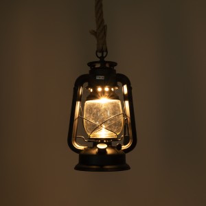 BARBAROSSA  Vintage Κρεμαστό Φωτιστικό Ανάρτηση Μονόφωτο 1 x E27 IP20 Μαύρο Μέταλλο, Διάφανο Γυαλί με Μπεζ Σχοινί - Μ18 x Π18 x Υ28cm