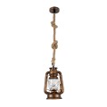 GLOBOSTAR® BARBAROSSA  Vintage Κρεμαστό Φωτιστικό Οροφής με Ντουί 1 x E27 AC 220-240V IP20 - Χάλκινο Εφέ Σκουριάς - Μ18 x Π18 x Υ28cm