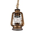GLOBOSTAR® BARBAROSSA  Vintage Κρεμαστό Φωτιστικό Οροφής με Ντουί 1 x E27 AC 220-240V IP20 - Χάλκινο Εφέ Σκουριάς - Μ18 x Π18 x Υ28cm