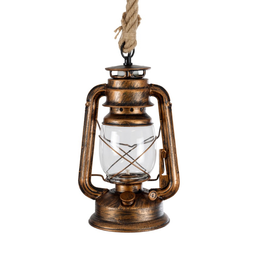GLOBOSTAR® BARBAROSSA  Vintage Κρεμαστό Φωτιστικό Οροφής με Ντουί 1 x E27 AC 220-240V IP20 - Χάλκινο Εφέ Σκουριάς - Μ18 x Π18 x Υ28cm