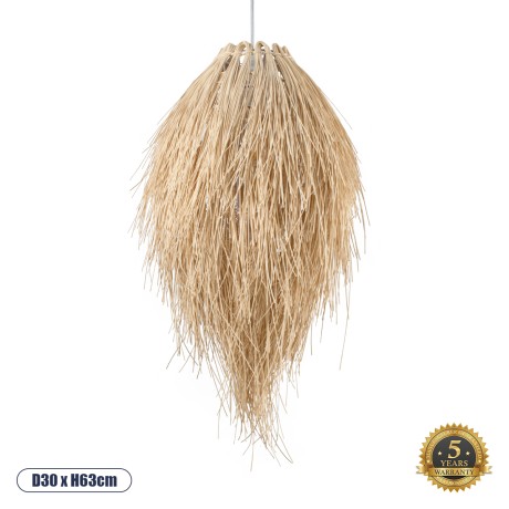 GLOBOSTAR® ARCHIPELAGO  Boho Κρεμαστό Φωτιστικό Οροφής με Ντουί 1 x E27 AC 220-240V IP20 - Μπεζ - Μ30 x Π30 x Υ63cm