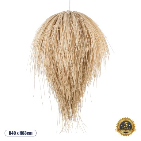 GLOBOSTAR® ARCHIPELAGO  Boho Κρεμαστό Φωτιστικό Οροφής με Ντουί 1 x E27 AC 220-240V IP20 - Μπεζ - Μ40 x Π40 x Υ63cm