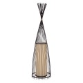 GLOBOSTAR® AZORES  Boho Επιδαπέδιο Φωτιστικό με Ντουί 1 x E27 AC 220-240V IP20 - Καφέ & Μπεζ - Μ40 x Π40 x Υ150cm