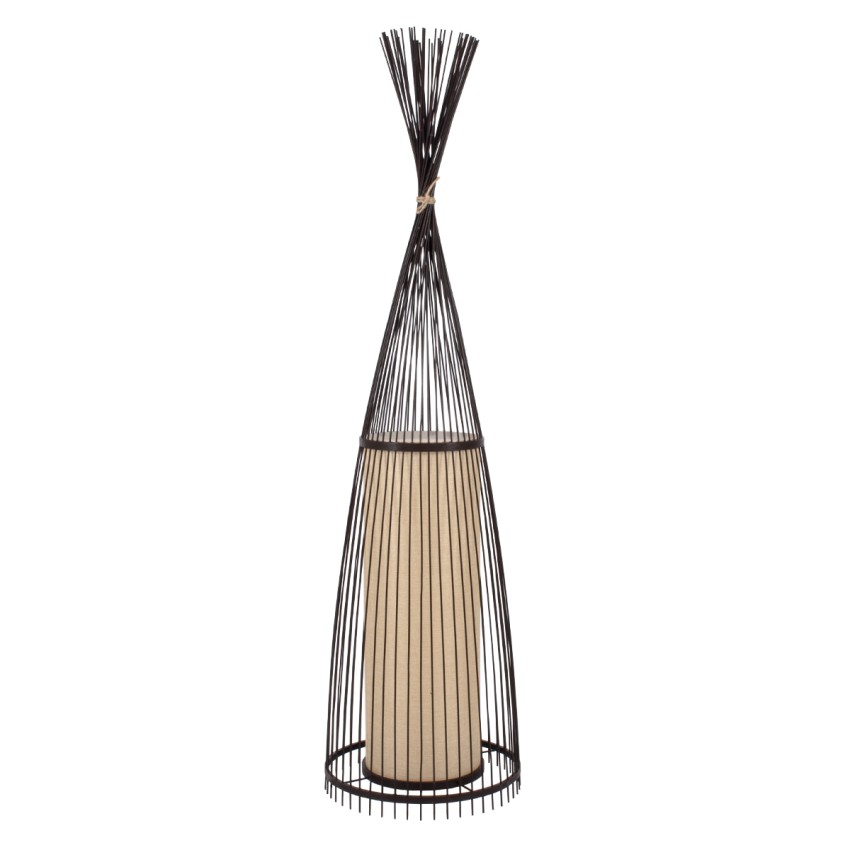 GLOBOSTAR® AZORES  Boho Επιδαπέδιο Φωτιστικό με Ντουί 1 x E27 AC 220-240V IP20 - Καφέ & Μπεζ - Μ40 x Π40 x Υ150cm