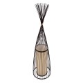 GLOBOSTAR® AZORES  Boho Επιδαπέδιο Φωτιστικό με Ντουί 1 x E27 AC 220-240V IP20 - Καφέ & Μπεζ - Μ40 x Π40 x Υ150cm