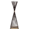 GLOBOSTAR® AZORES  Boho Επιδαπέδιο Φωτιστικό με Ντουί 1 x E27 AC 220-240V IP20 - Καφέ & Μπεζ - Μ40 x Π40 x Υ150cm