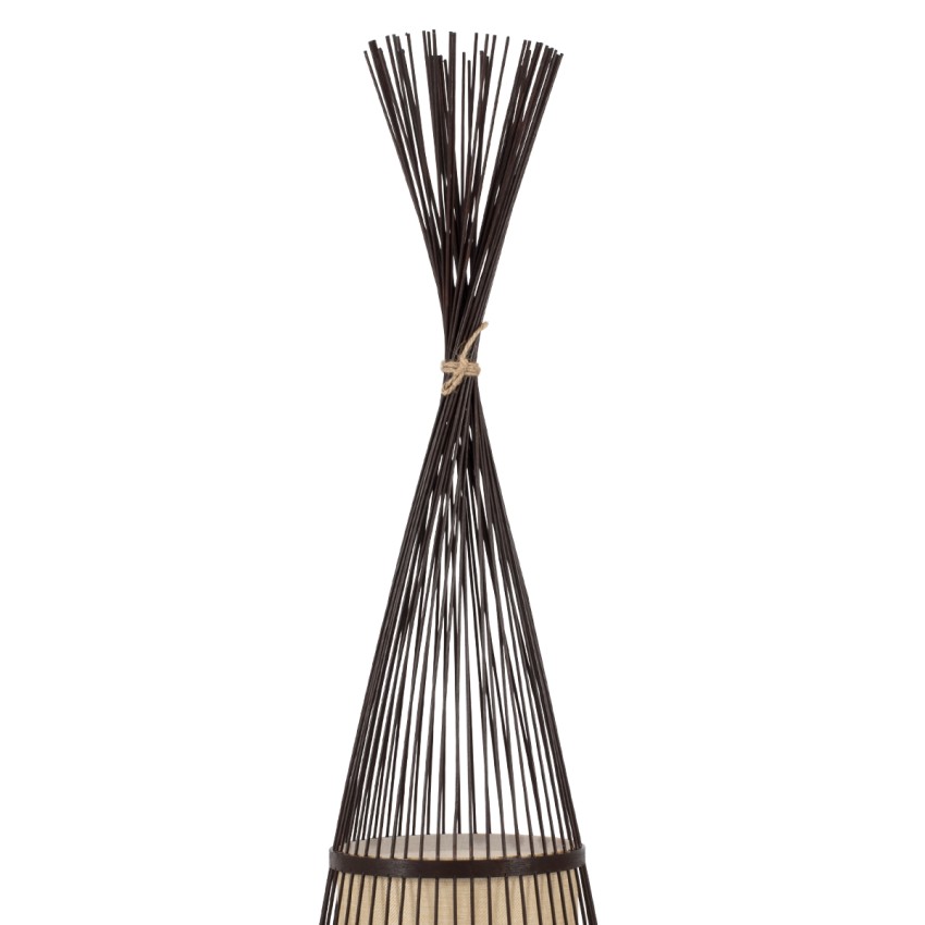 GLOBOSTAR® AZORES  Boho Επιδαπέδιο Φωτιστικό με Ντουί 1 x E27 AC 220-240V IP20 - Καφέ & Μπεζ - Μ40 x Π40 x Υ150cm