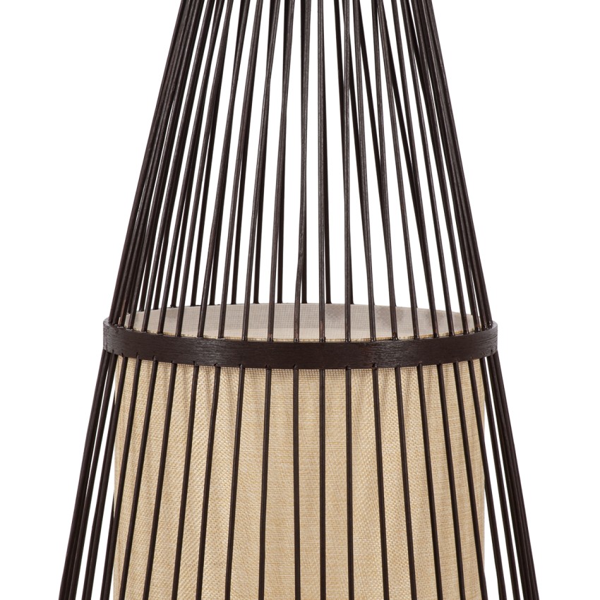 GLOBOSTAR® AZORES  Boho Επιδαπέδιο Φωτιστικό με Ντουί 1 x E27 AC 220-240V IP20 - Καφέ & Μπεζ - Μ40 x Π40 x Υ150cm