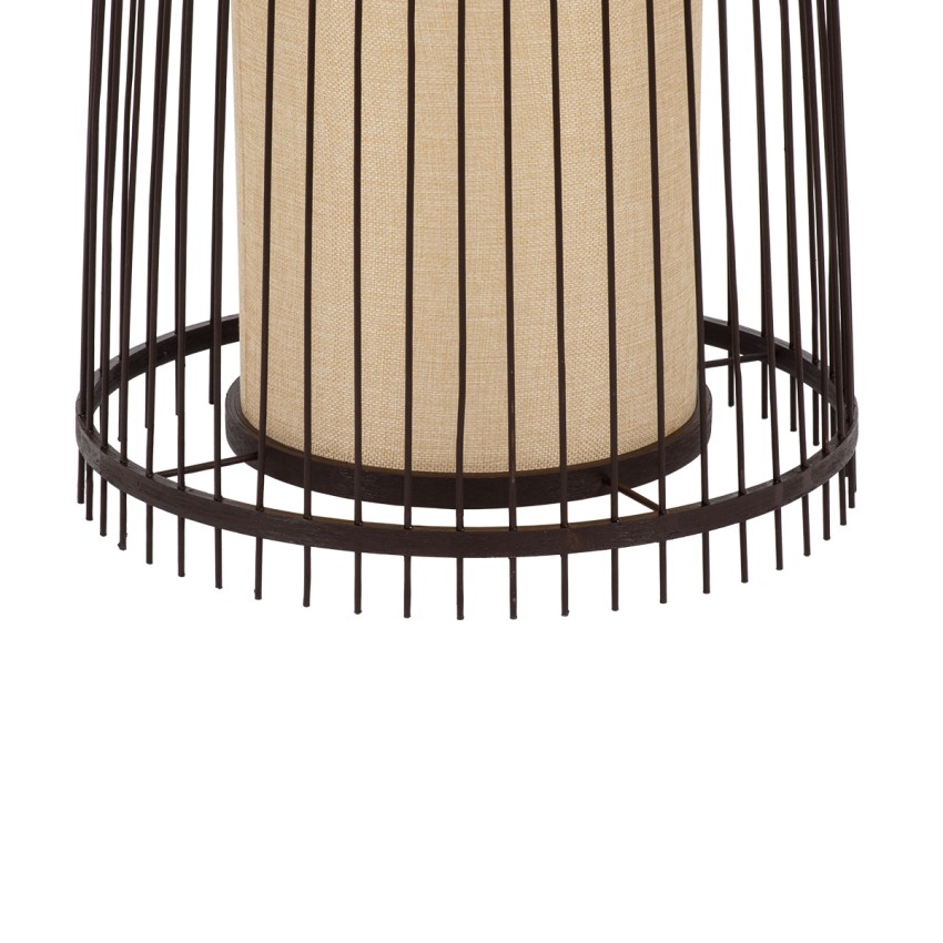 GLOBOSTAR® AZORES  Boho Επιδαπέδιο Φωτιστικό με Ντουί 1 x E27 AC 220-240V IP20 - Καφέ & Μπεζ - Μ40 x Π40 x Υ150cm