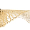 CINNABAR  Boho Κρεμαστό Φωτιστικό Πλέγμα Μονόφωτο 1 x E27 IP20 Μπεζ Ξύλο - Μ100 x Π100 x Υ21cm