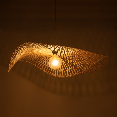 GLOBOSTAR® MELEMELE  Boho Κρεμαστό Φωτιστικό Οροφής με Ντουί 1 x E27 AC 220-240V IP20 - Μπεζ - Μ100 x Π100 x Υ12cm