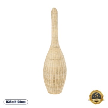 PARADIS  Boho Επιδαπέδιο Φωτιστικό Μονόφωτο 1 x E27 IP20 Μπεζ Ξύλο - Μ35 x Π35 x Υ120cm