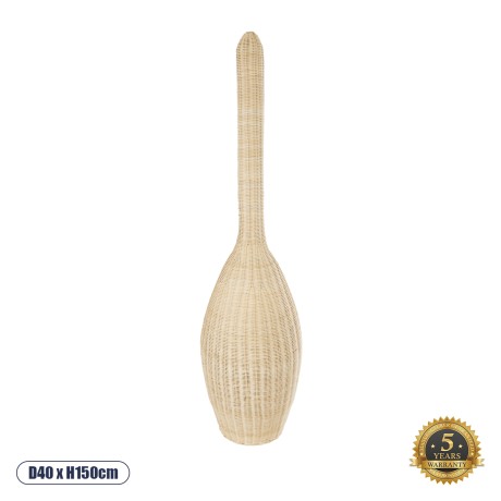 PARADIS  Boho Επιδαπέδιο Φωτιστικό Μονόφωτο 1 x E27 IP20 Μπεζ Ξύλο - Μ40 x Π40 x Υ150cm