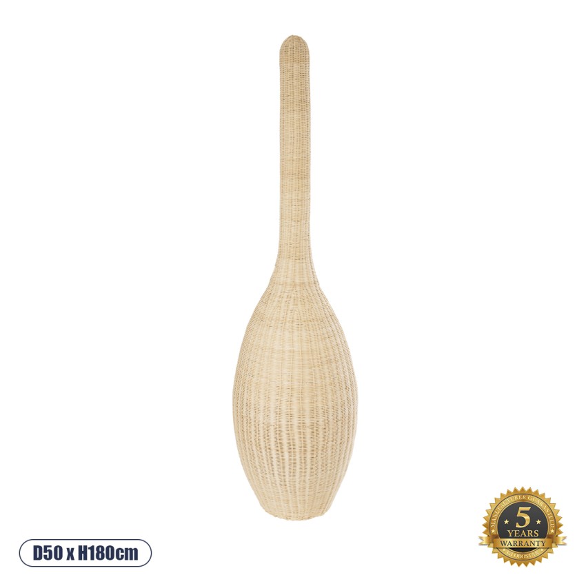 PARADIS  Boho Επιδαπέδιο Φωτιστικό Μονόφωτο 1 x E27 IP20 Μπεζ Ξύλο - Μ50 x Π50 x Υ180cm