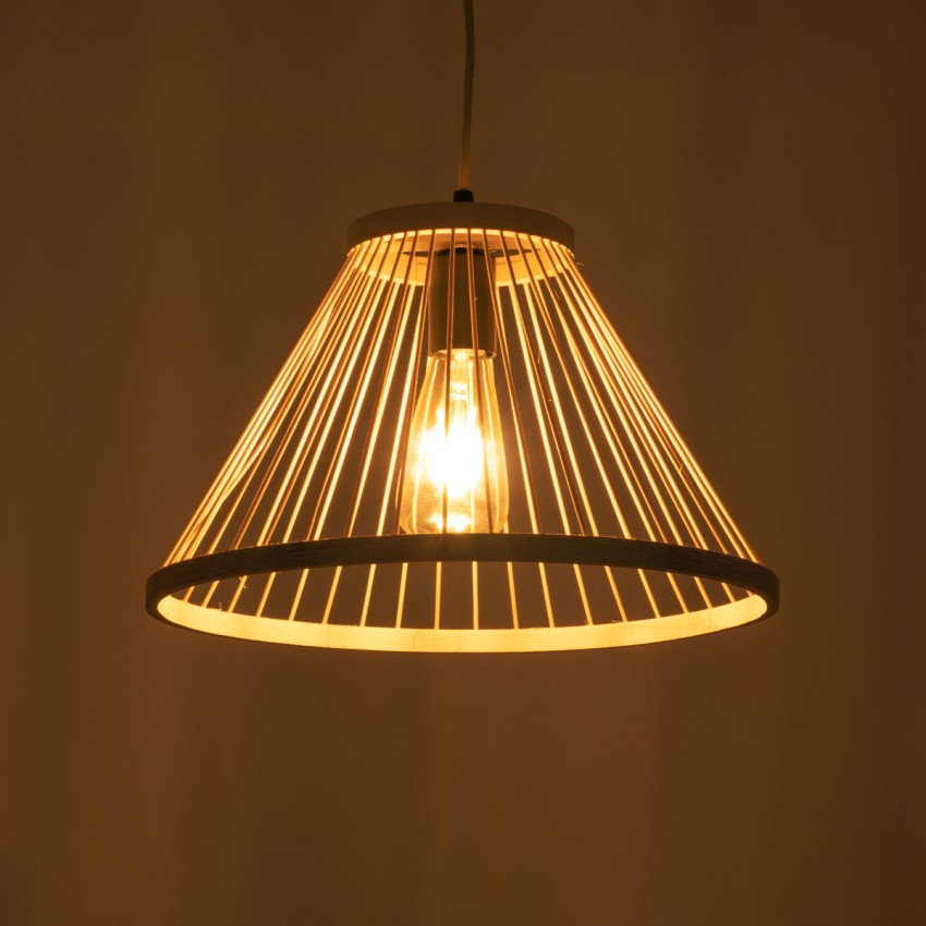 GLOBOSTAR® TYGEE  Boho Κρεμαστό Φωτιστικό Οροφής με Ντουί 1 x E27 AC 220-240V IP20 - Μπεζ - Μ35 x Π35 x Υ22cm