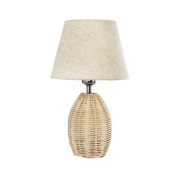 GLOBOSTAR® HASUMI  Boho Επιτραπέζιο Φωτιστικό Πορτατίφ με Ντουί 1 x E27 AC 220-240V IP20 - Μπεζ - Μ23 x Π23 x Υ40cm