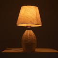 GLOBOSTAR® HASUMI  Boho Επιτραπέζιο Φωτιστικό Πορτατίφ με Ντουί 1 x E27 AC 220-240V IP20 - Μπεζ - Μ23 x Π23 x Υ40cm