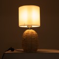 GLOBOSTAR® HASUMI  Boho Επιτραπέζιο Φωτιστικό Πορτατίφ με Ντουί 1 x E27 AC 220-240V IP20 - Μπεζ & Λευκό - Μ18 x Π18 x Υ36cm