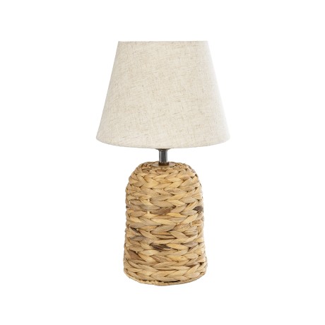 GLOBOSTAR® HOLOKAI  Boho Επιτραπέζιο Φωτιστικό Πορτατίφ με Ντουί 1 x E27 AC 220-240V IP20 - Μπεζ & Λευκό - Μ23 x Π23 x Υ40cm