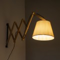 TALISHA  Μοντέρνο Επιτοίχιο Φωτιστικό Απλίκα Μονόφωτο 1 x E27 IP20 Μπεζ Ξύλο με Μπεζ Ύφασμα - Μ100 x Π15 x Υ36cm