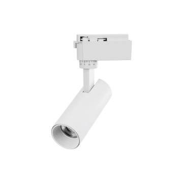 LUGANO  Μονοφασικό Φωτιστικό Σποτ Ράγας LED 10W 1200lm 36° Acrylic HQ LENS AC 220-240V IP20 Φ4.5 x Υ19cm Θερμό Λευκό 2700K - EUROTRACK® System 1L+1N - Λευκό - Bridgelux Chip - TÜV Certified Driver