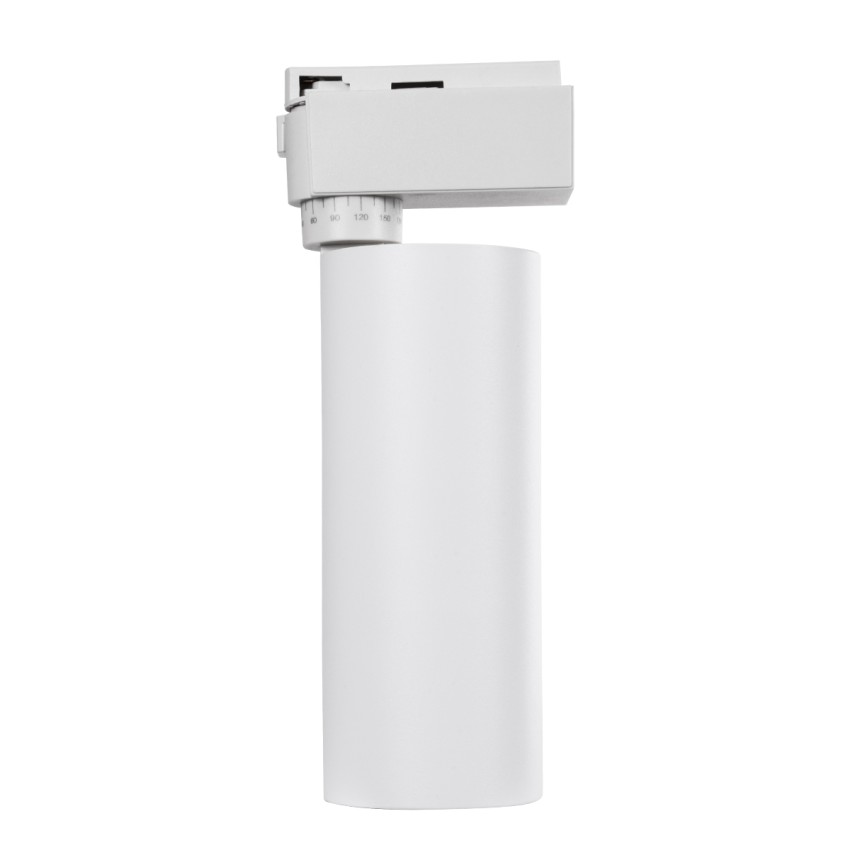 GLOBOSTAR® LUGANO  Μονοφασικό Σποτ Ράγας LED 20W 2500lm 36° AC 220-240V IP20 Φυσικό Λευκό 4500K - Bridgelux COB Chip & TÜV SÜD Driver - Eurotrack 1PH  - Λευκό Ματ - Μ6.5 x Π6.5 x Υ22cm