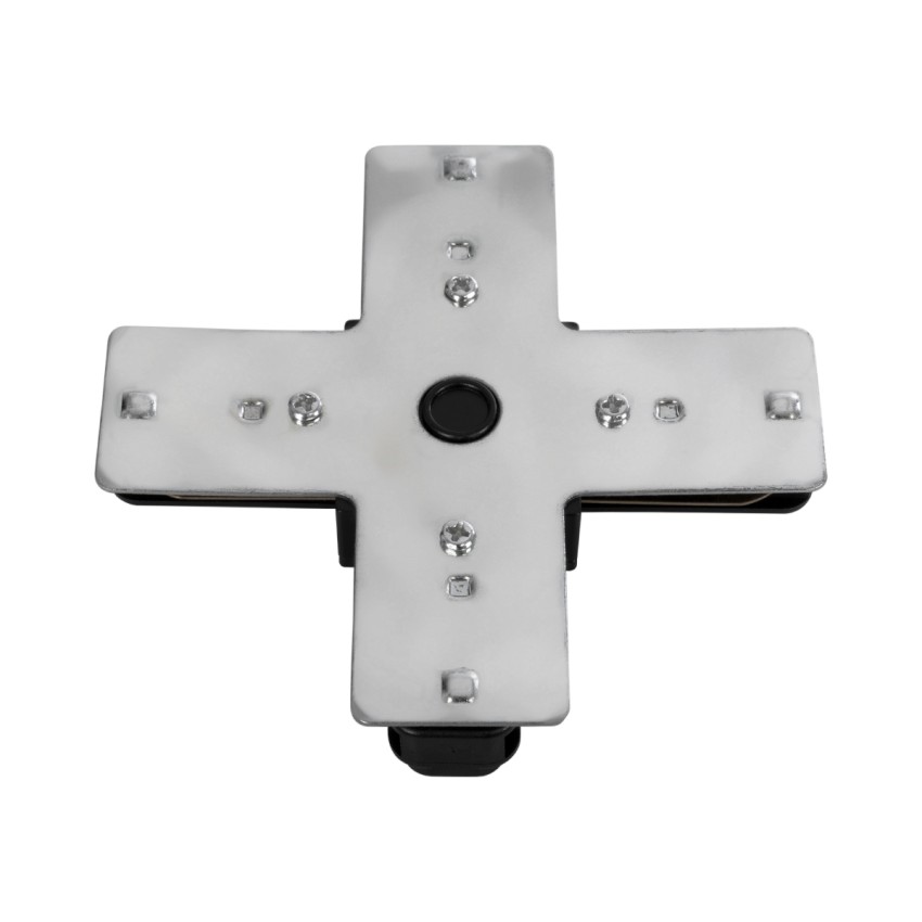 2L-EUROTRACK  Αντάπτορας +(Σταυρός) - Μονοφασικός 2 Καλωδίων για όλες τις Ράγες EUROTRACK AC 220-240V IP20 Μ10.7 x Π10.7 x Υ1.5cm - EUROTRACK® System 1L+1N - Θερμοπλαστικό - Μαύρο