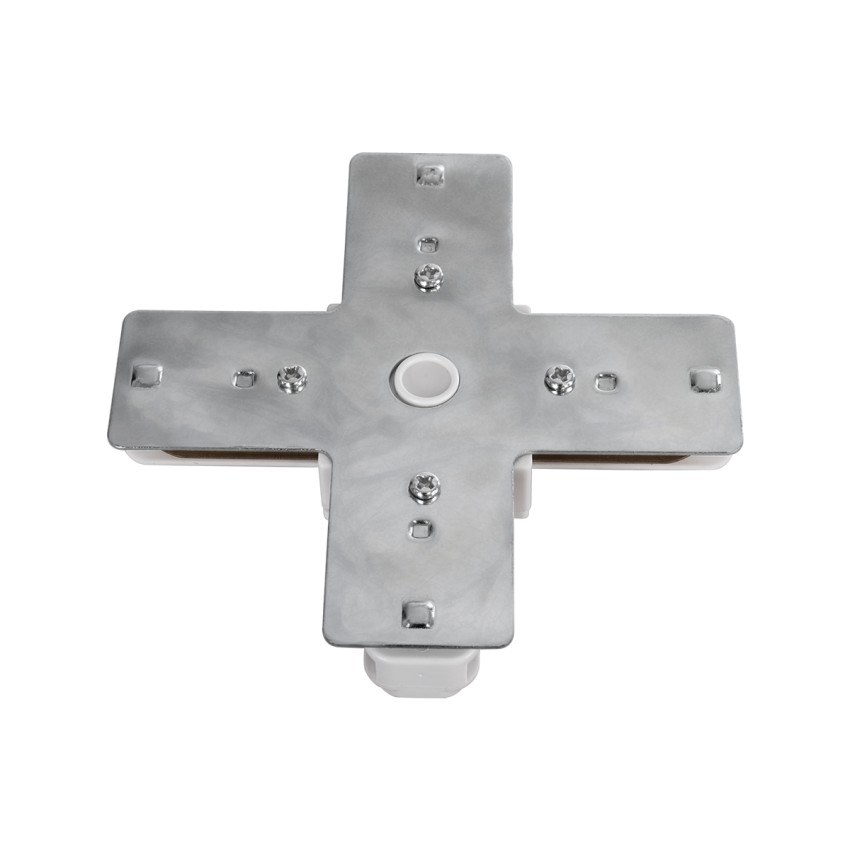 2L-EUROTRACK  Αντάπτορας +(Σταυρός) - Μονοφασικός 2 Καλωδίων για όλες τις Ράγες EUROTRACK AC 220-240V IP20 Μ10.7 x Π10.7 x Υ1.5cm - EUROTRACK® System 1L+1N - Θερμοπλαστικό - Λευκό