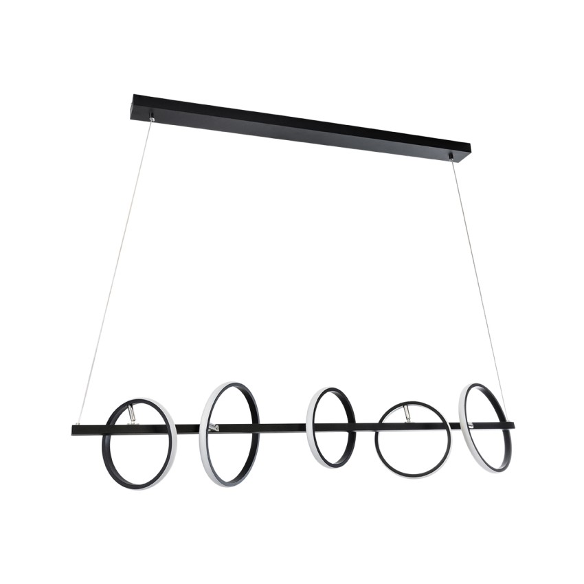 CIRCOLARE  Κρεμαστό Φωτιστικό Οροφής Design LED CCT 75W 8400lm 360° AC 220-240V - Εναλλαγή Φωτισμού μέσω Τηλεχειριστηρίου All In One Ψυχρό 6000k+Φυσικό 4500k+Θερμό 2700k Dimmable Μ120 x Π25 x Υ25cm - Μαύρο