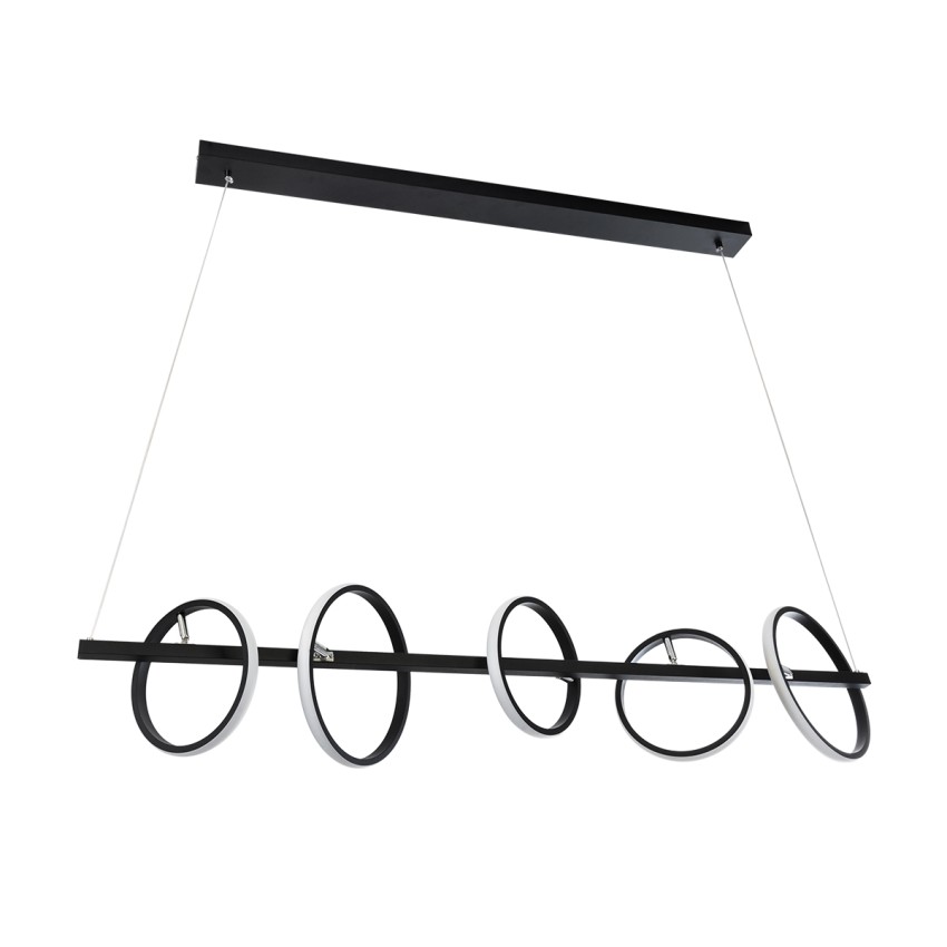 CIRCOLARE  Κρεμαστό Φωτιστικό Οροφής Design LED CCT 75W 8400lm 360° AC 220-240V - Εναλλαγή Φωτισμού μέσω Τηλεχειριστηρίου All In One Ψυχρό 6000k+Φυσικό 4500k+Θερμό 2700k Dimmable Μ120 x Π25 x Υ25cm - Μαύρο