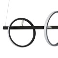 CIRCOLARE  Κρεμαστό Φωτιστικό Οροφής Design LED CCT 75W 8400lm 360° AC 220-240V - Εναλλαγή Φωτισμού μέσω Τηλεχειριστηρίου All In One Ψυχρό 6000k+Φυσικό 4500k+Θερμό 2700k Dimmable Μ120 x Π25 x Υ25cm - Μαύρο