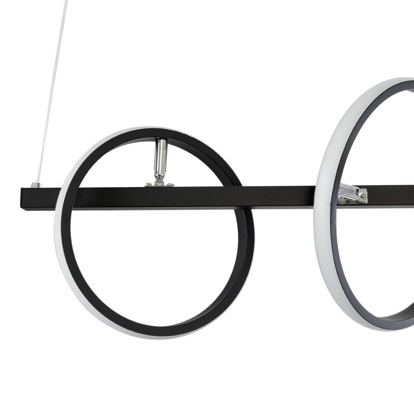 CIRCOLARE  Κρεμαστό Φωτιστικό Οροφής Design LED CCT 75W 8400lm 360° AC 220-240V - Εναλλαγή Φωτισμού μέσω Τηλεχειριστηρίου All In One Ψυχρό 6000k+Φυσικό 4500k+Θερμό 2700k Dimmable Μ120 x Π25 x Υ25cm - Μαύρο