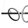 CIRCOLARE  Κρεμαστό Φωτιστικό Οροφής Design LED CCT 75W 8400lm 360° AC 220-240V - Εναλλαγή Φωτισμού μέσω Τηλεχειριστηρίου All In One Ψυχρό 6000k+Φυσικό 4500k+Θερμό 2700k Dimmable Μ120 x Π25 x Υ25cm - Μαύρο
